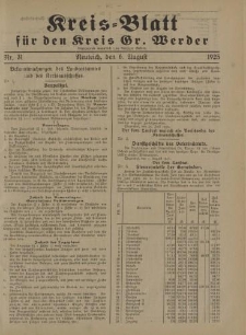 Kreis - Blatt für den Kreis Gr. Werder, 1925, Nr.31