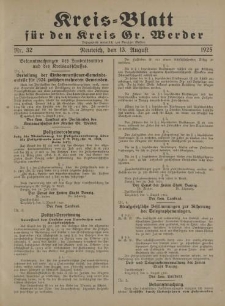 Kreis - Blatt für den Kreis Gr. Werder, 1925, Nr.32