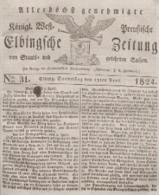 Elbingsche Zeitung, No. 31 Donnerstag, 15 April 1824