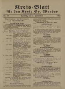 Kreis - Blatt für den Kreis Gr. Werder, 1925, Nr.35
