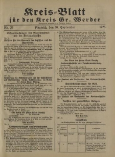 Kreis - Blatt für den Kreis Gr. Werder, 1925, Nr.36