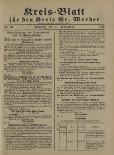 Kreis - Blatt für den Kreis Gr. Werder, 1925, Nr.36