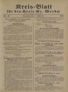 Kreis - Blatt für den Kreis Gr. Werder, 1925, Nr.40