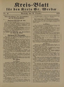 Kreis - Blatt für den Kreis Gr. Werder, 1925, Nr.41