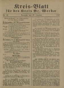 Kreis - Blatt für den Kreis Gr. Werder, 1925, Nr.43