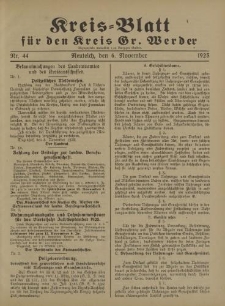 Kreis - Blatt für den Kreis Gr. Werder, 1925, Nr.44