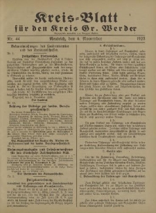 Kreis - Blatt für den Kreis Gr. Werder, 1925, Nr.44