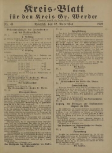 Kreis - Blatt für den Kreis Gr. Werder, 1925, Nr.45