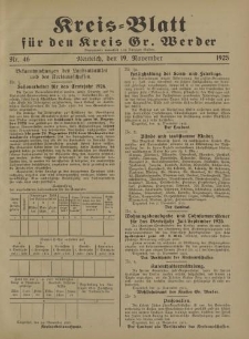Kreis - Blatt für den Kreis Gr. Werder, 1925, Nr.46