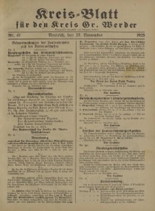 Kreis - Blatt für den Kreis Gr. Werder, 1925, Nr.47