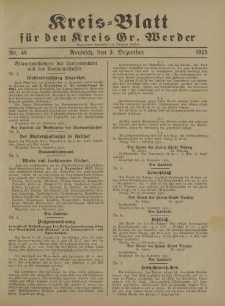 Kreis - Blatt für den Kreis Gr. Werder, 1925, Nr.48