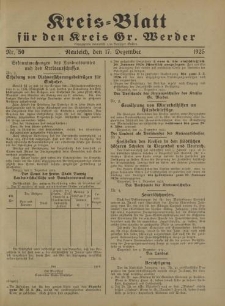 Kreis - Blatt für den Kreis Gr. Werder, 1925, Nr.50