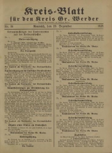 Kreis - Blatt für den Kreis Gr. Werder, 1925, Nr.51