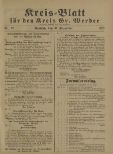 Kreis - Blatt für den Kreis Gr. Werder, 1925, Nr.52