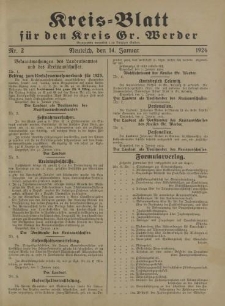 Kreis - Blatt für den Kreis Gr. Werder, 1926, Nr.2