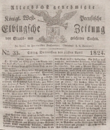 Elbingsche Zeitung, No. 33 Donnerstag, 22 April 1824