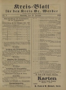Kreis - Blatt für den Kreis Gr. Werder, 1926, Nr.3