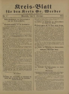 Kreis - Blatt für den Kreis Gr. Werder, 1926, Nr.6