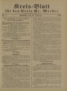 Kreis - Blatt für den Kreis Gr. Werder, 1926, Nr.8