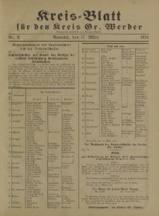 Kreis - Blatt für den Kreis Gr. Werder, 1926, Nr.11