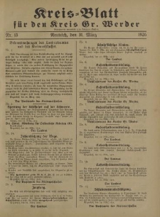 Kreis - Blatt für den Kreis Gr. Werder, 1926, Nr.13