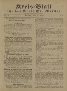 Kreis - Blatt für den Kreis Gr. Werder, 1926, Nr.15