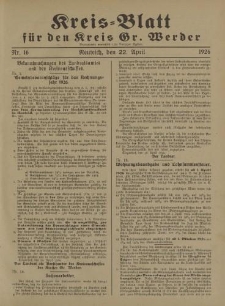 Kreis - Blatt für den Kreis Gr. Werder, 1926, Nr.16