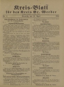 Kreis - Blatt für den Kreis Gr. Werder, 1926, Nr.17