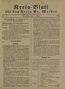 Kreis - Blatt für den Kreis Gr. Werder, 1926, Nr.18