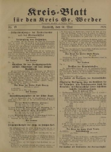 Kreis - Blatt für den Kreis Gr. Werder, 1926, Nr.19