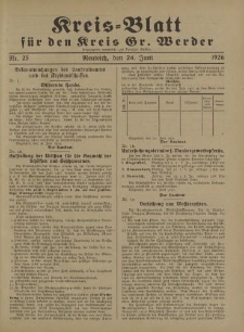 Kreis - Blatt für den Kreis Gr. Werder, 1926, Nr.25