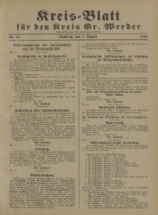 Kreis - Blatt für den Kreis Gr. Werder, 1926, Nr.32
