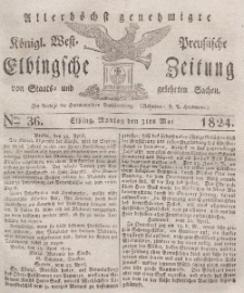 Elbingsche Zeitung, No. 36 Montag, 3 Mai 1824