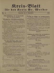 Kreis - Blatt für den Kreis Gr. Werder, 1926, Nr.36