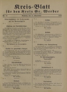 Kreis - Blatt für den Kreis Gr. Werder, 1926, Nr.38