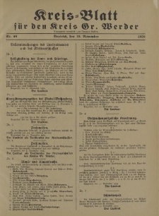 Kreis - Blatt für den Kreis Gr. Werder, 1926, Nr.48