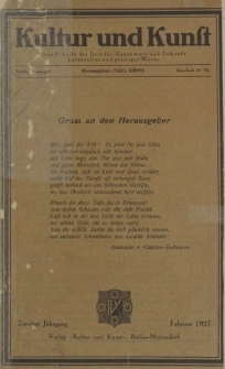 Kultur und Kunst, Zweiter Jahrgang, Februar 1927