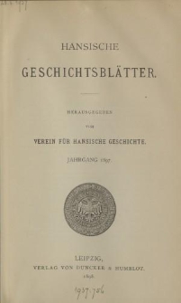 Hansische Geschichtsblätter, Jahrgang 1897