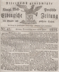 Elbingsche Zeitung, No. 47 Donnerstag, 10 Juni 1824