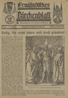 Ermländisches Kirchenblatt. Ausgabe für Elbing und Umgegend, 7. Jahrgang, Nr.17