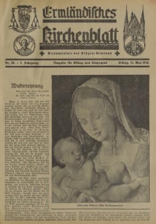 Ermländisches Kirchenblatt. Ausgabe für Elbing und Umgegend, 7. Jahrgang, Nr.20