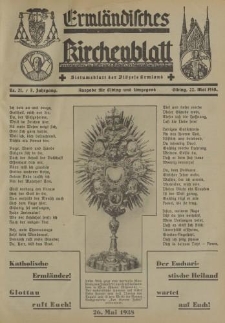 Ermländisches Kirchenblatt. Ausgabe für Elbing und Umgegend, 7. Jahrgang, Nr.21