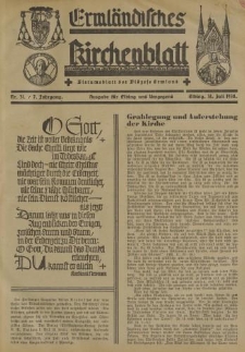 Ermländisches Kirchenblatt. Ausgabe für Elbing und Umgegend, 7. Jahrgang, Nr.31