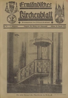 Ermländisches Kirchenblatt. Ausgabe für Elbing und Umgegend, 7. Jahrgang, Nr.34