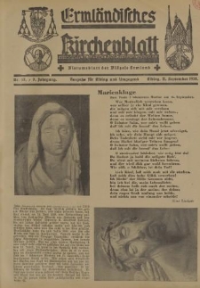 Ermländisches Kirchenblatt. Ausgabe für Elbing und Umgegend, 7. Jahrgang, Nr.37