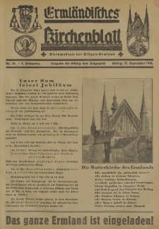 Ermländisches Kirchenblatt. Ausgabe für Elbing und Umgegend, 7. Jahrgang, Nr.38