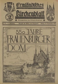 Ermländisches Kirchenblatt. Ausgabe für Elbing und Umgegend, 7. Jahrgang, Nr.39