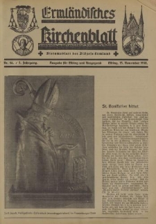 Ermländisches Kirchenblatt. Ausgabe für Elbing und Umgegend, 7. Jahrgang, Nr.46