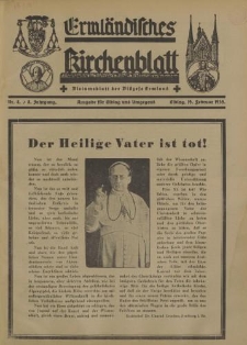 Ermländisches Kirchenblatt. Ausgabe für Elbing und Umgegend, 8. Jahrgang, Nr.8