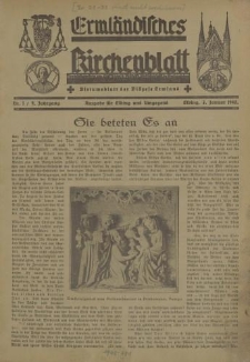 Ermländisches Kirchenblatt. Ausgabe für Elbing und Umgegend, 9.Jahrgang, Nr.1